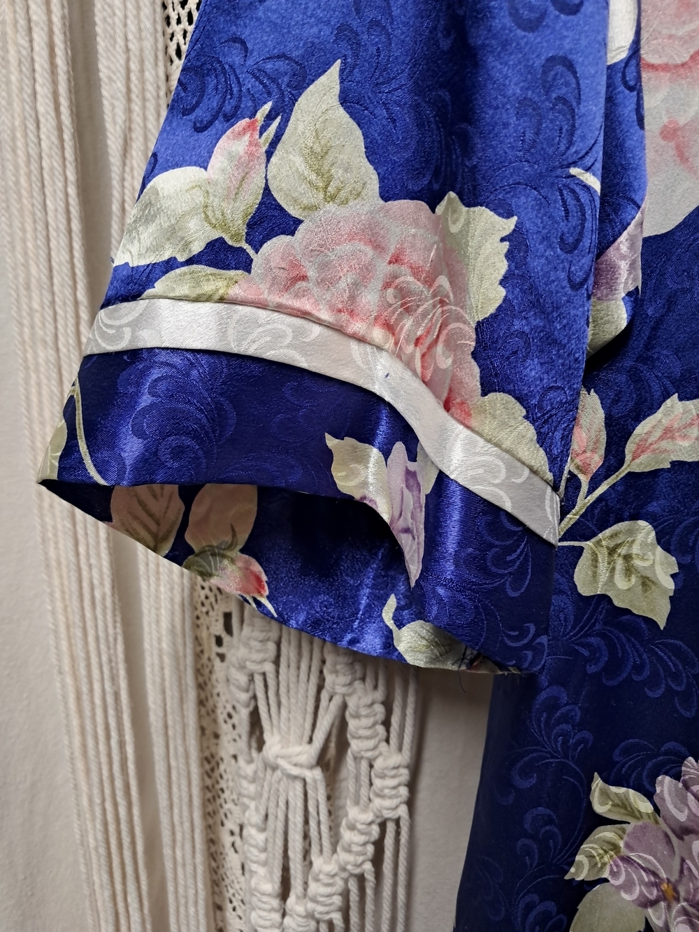 Vintage Christian Dior Floral Kimono Robe Size L - Picture 3 of 6